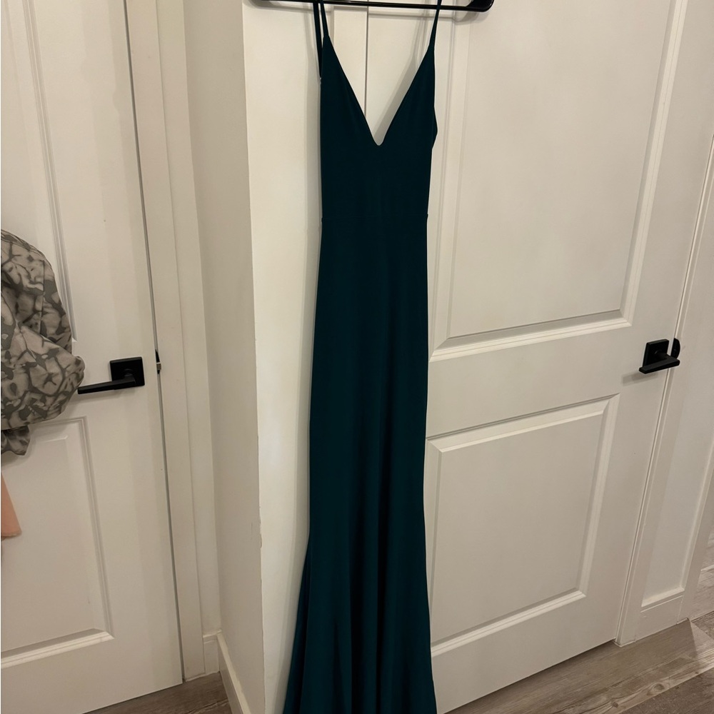 Club l London low back green maxi dress